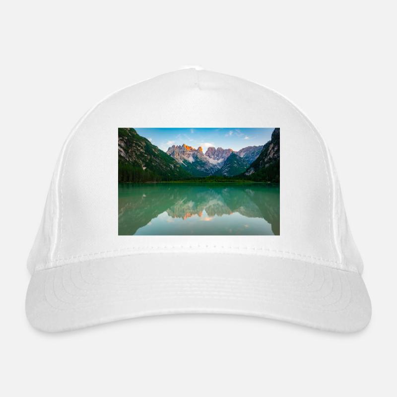 Alpensee Spiegelbild Bio-Baseballkappe