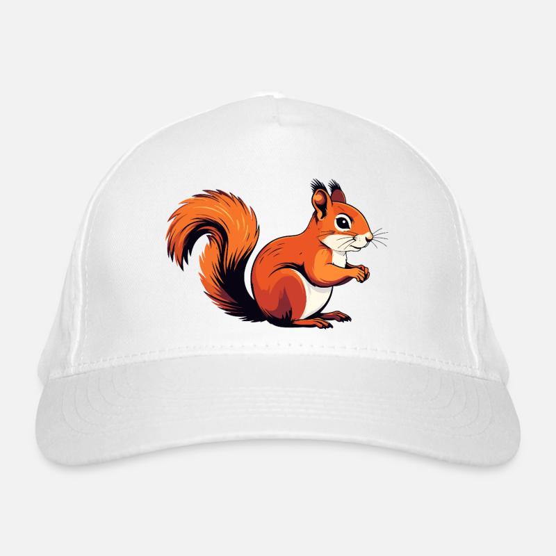Lebhaftes kleines Eichhörnchen Waldbewohner Motiv Bio-Baseballkappe
