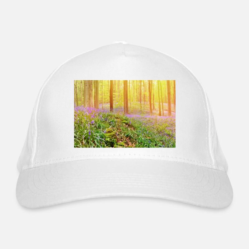 Sunlit Bluebell Forest Glow Organic Baseball Cap