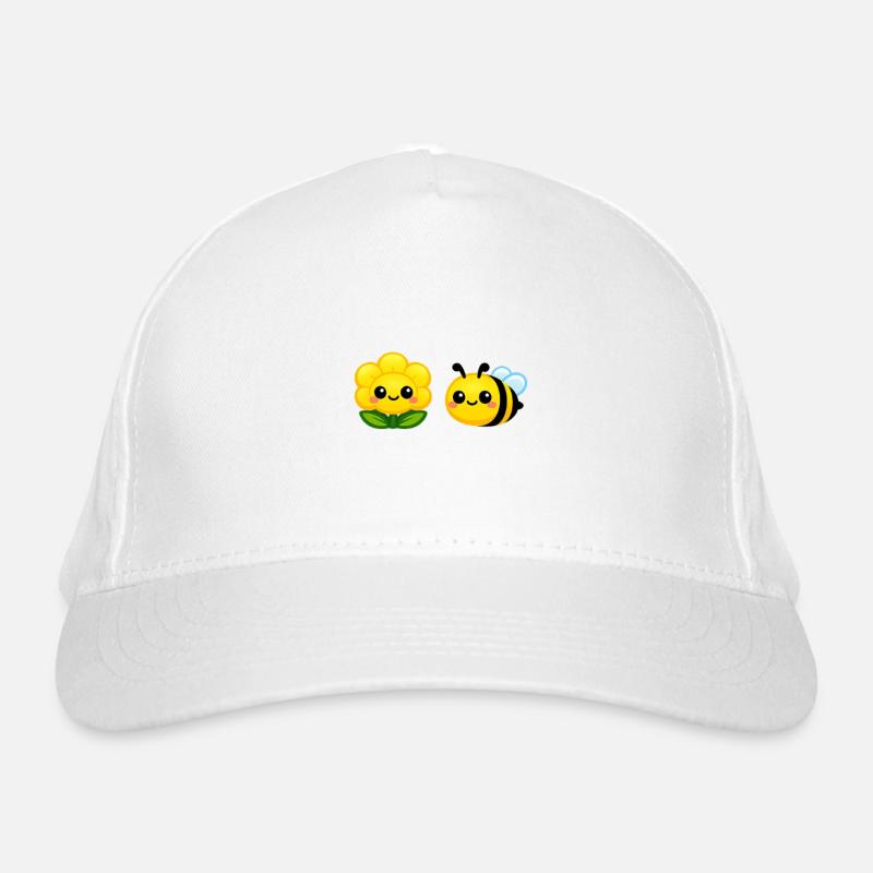 Sunny Bloom und Bee Duo Kawaii-Stil Bio-Baseballkappe