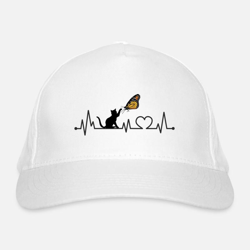 Fréquence de battement de cœur de chat ECG papillon Casquette classique bio