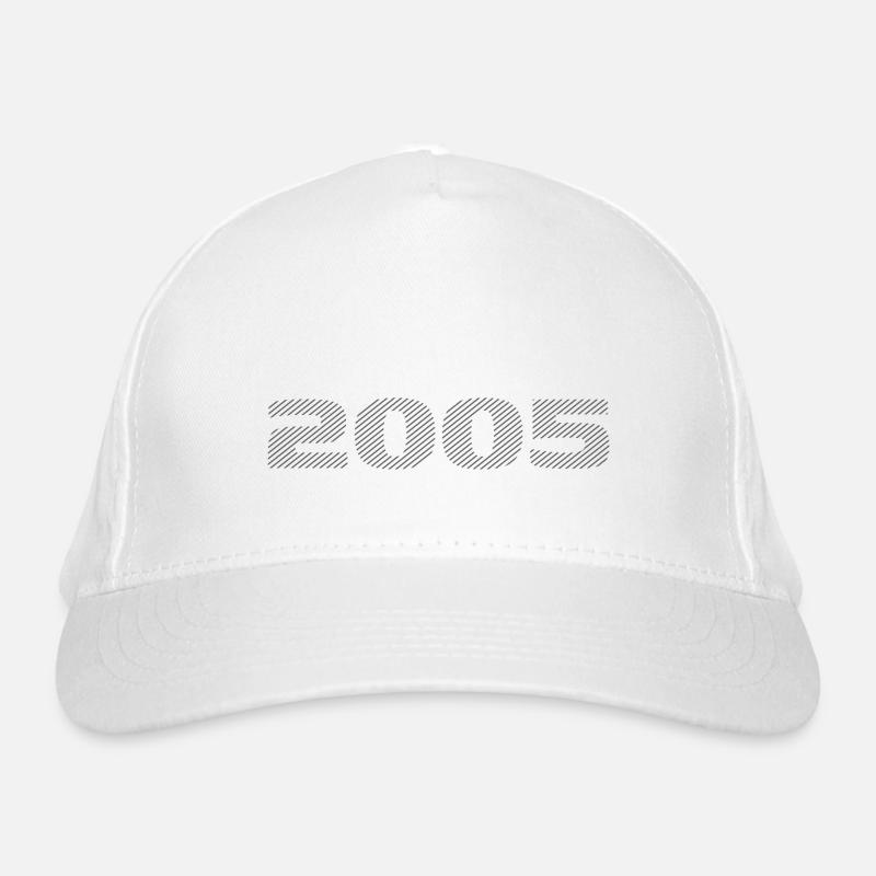 Geboren 2005 Retro Stripe Modernes Geburtstagsdesign Bio-Baseballkappe