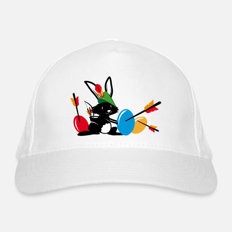 Easter bunny with a bow and arrow Organic Baseball Cap