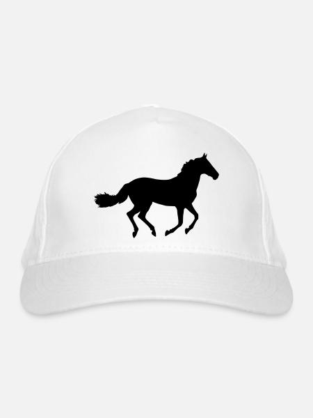 Pferd - Bio-Baseballkappe - Weiß