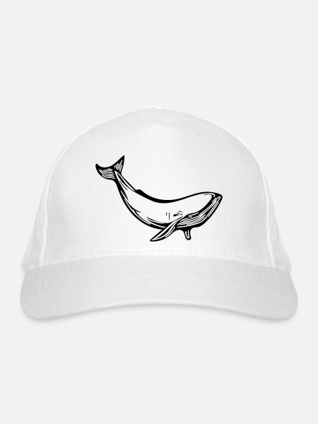 Wal - Bio-Baseballkappe - Weiß - Vorne