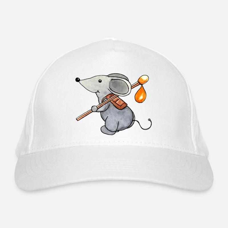 Maus auf Wanderschaft Bio-Baseballkappe