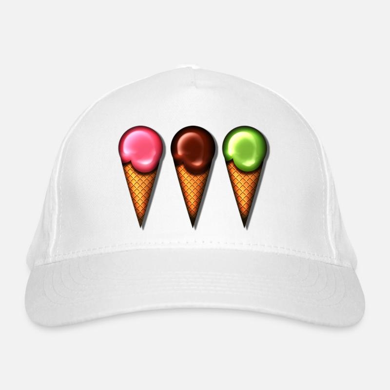 Eis, Sommer, Schoko Süss Sonne Baden Eiszeit Bio-Baseballkappe