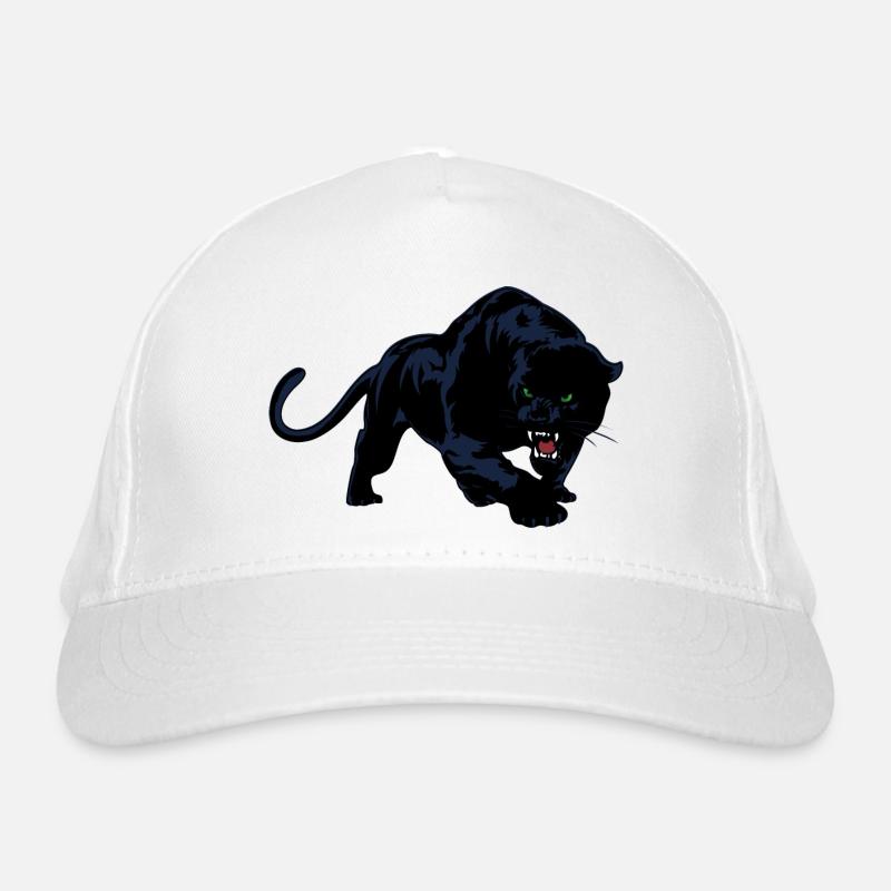 Schwarzer Panther oder Jaguar Wildkatze Bio-Baseballkappe