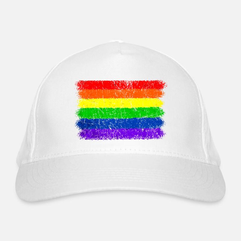Drapeau arc-en-ciel Vintage Casquette classique bio