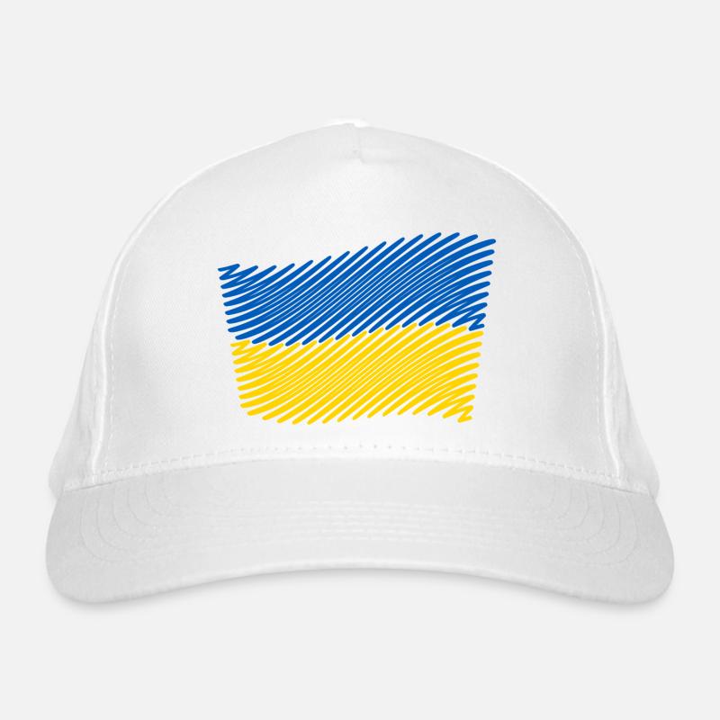 Ukraine Flag Scribble (Blue - Yellow) Organic Baseball Cap