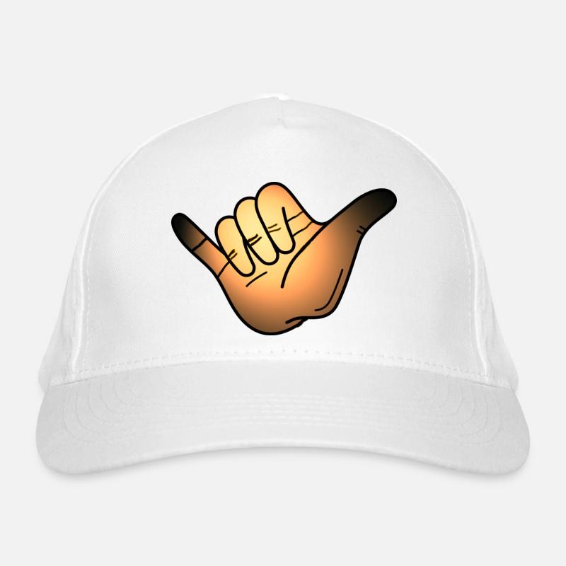 Hand - Bio-Baseballkappe - Weiß