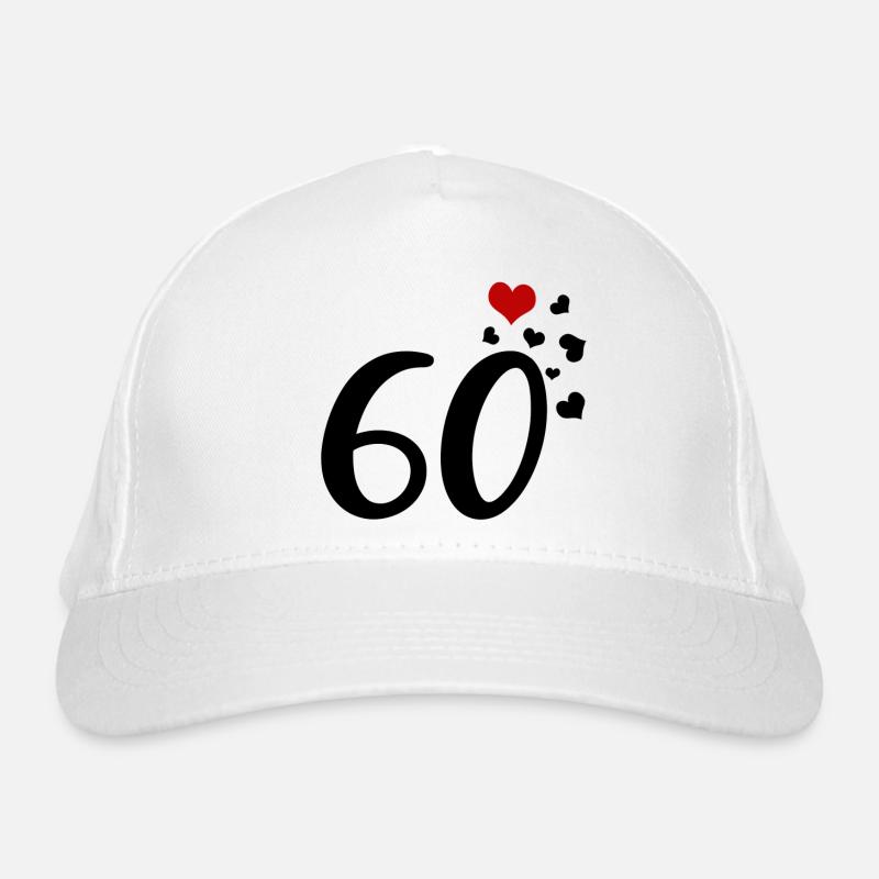60e anniversaire coeurs 60 Casquette classique bio