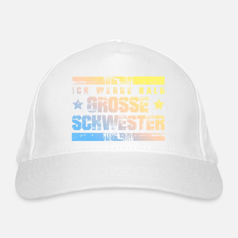 Ich werde Bald Schwester - Bio-Baseballkappe - Weiß