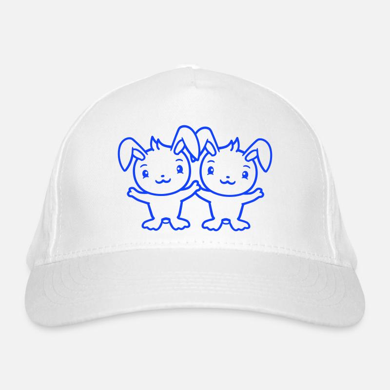 2 Hasen Freunde Team Crew Paar Zwei Glückliche Bio-Baseballkappe