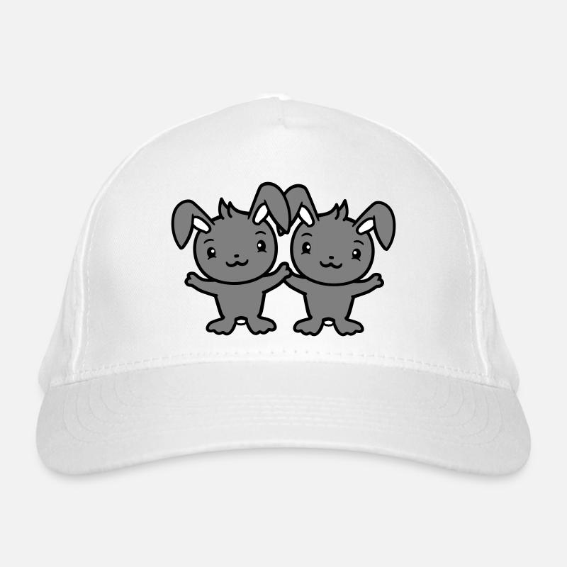 2 Bunnies Friends Team Crew Couple Two Lucky Organic Baseball Cap