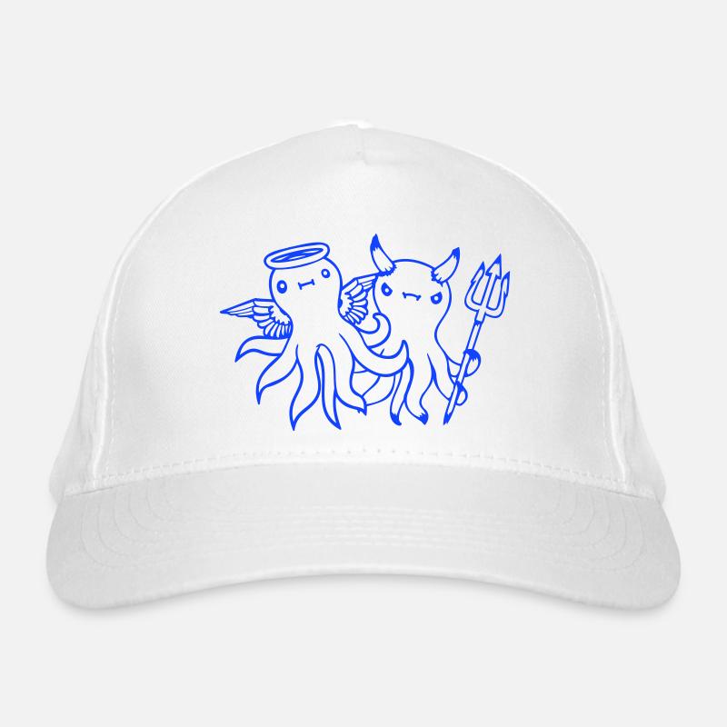 2 Octopus Devil Angel Heaven Hell Team Friends Organic Baseball Cap
