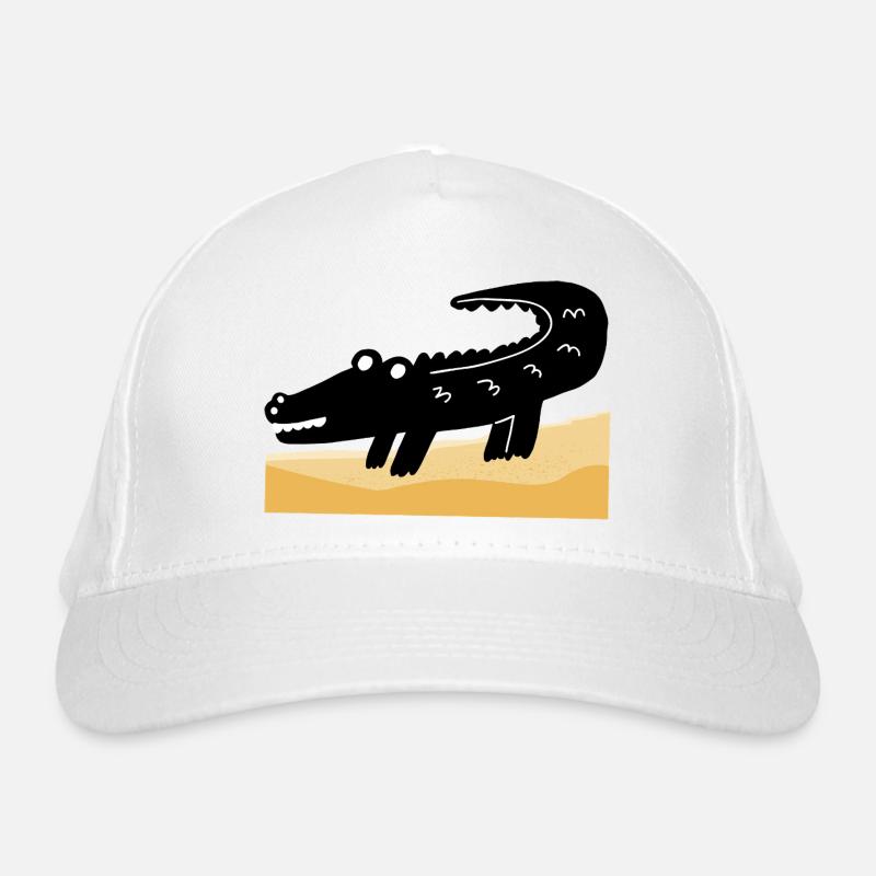 schwarzes Krokodil Bio-Baseballkappe