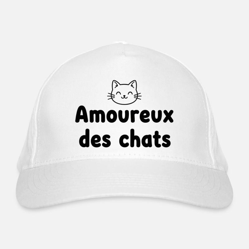 Cat Lover – Minimalistischer abgerundeter Text mit Bio-Baseballkappe