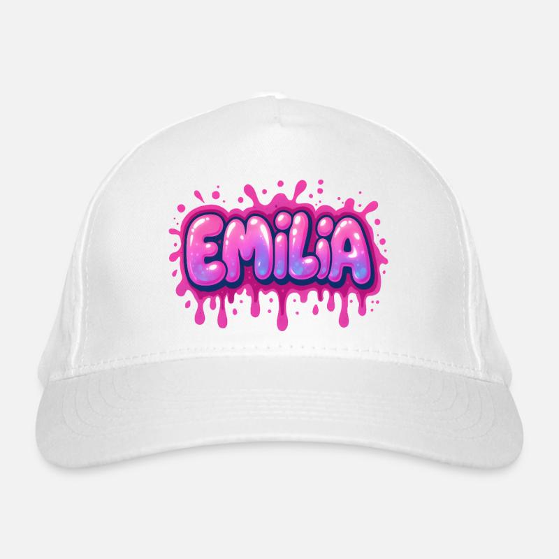 Graffiti Emilia Name Geschenk Ideal Druckbare Su Bio-Baseballkappe