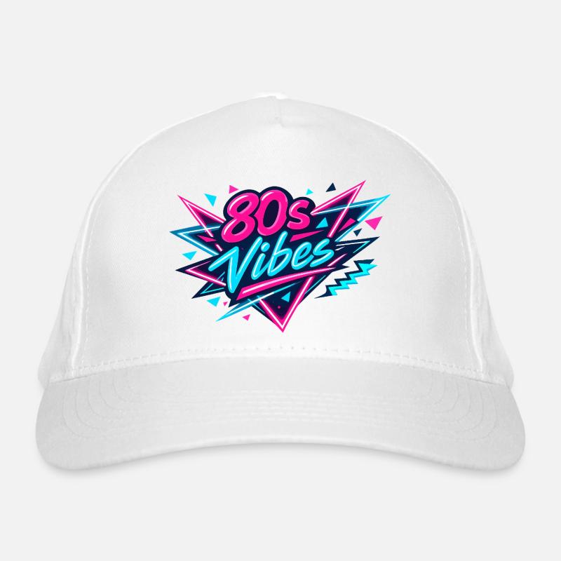 80s Vibes Neon Retro Organic Baseball Cap