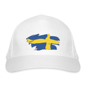Coups de pinceau du drapeau suédois - Casquette classique bio - blanc - Devant