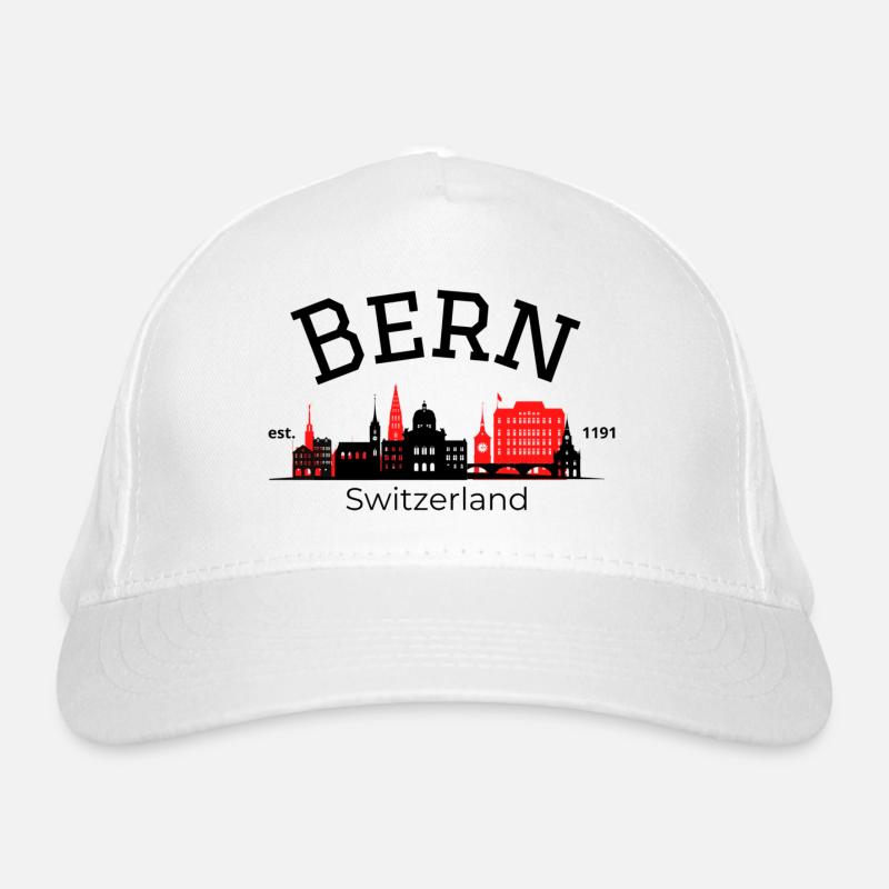 Bern skyline silhouette Organic Baseball Cap