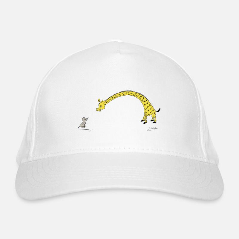 Giraffe mit Maus Bio-Baseballkappe