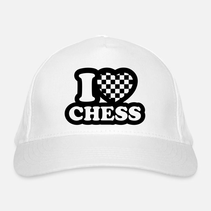 I love chess - Ich liebe Schach Bio-Baseballkappe