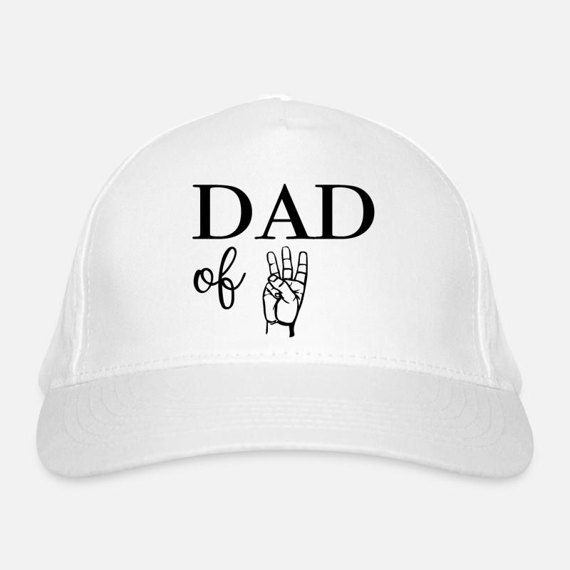 Dad of Three - Organic Baseball Cap - white