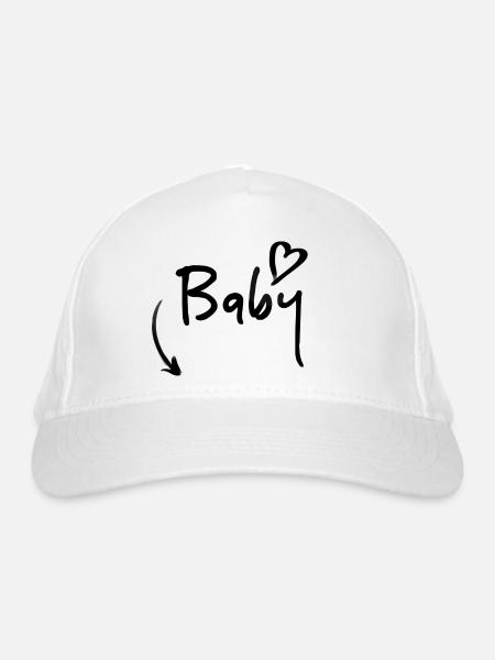 Babybauch - Bio-Baseballkappe - Weiß