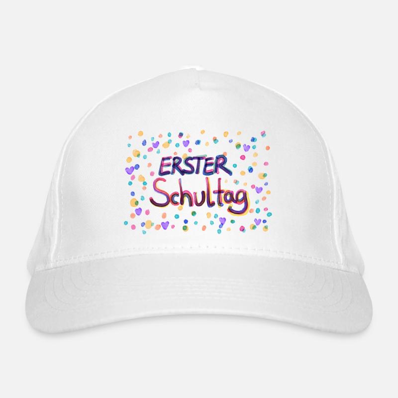 Erster Schultag - Bio-Baseballkappe - Weiß