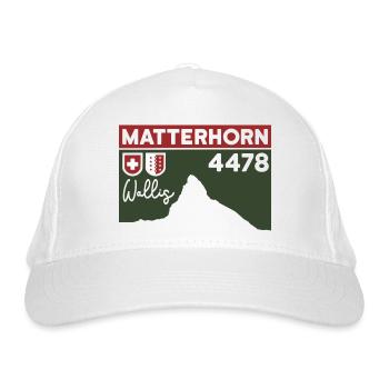 Matterhorn Höhe Zermatt Wallis Wanderung Schweiz - Bio-Baseballkappe - Weiß - Vorne