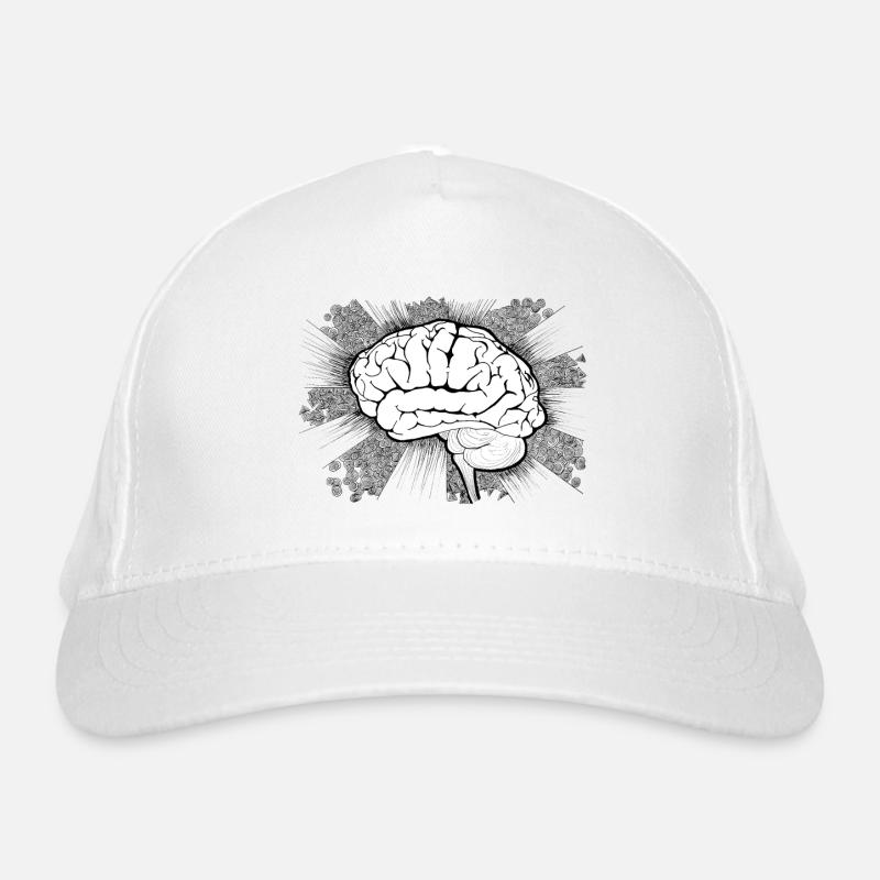 Brain Funfair Doodle Design Organic Baseball Cap