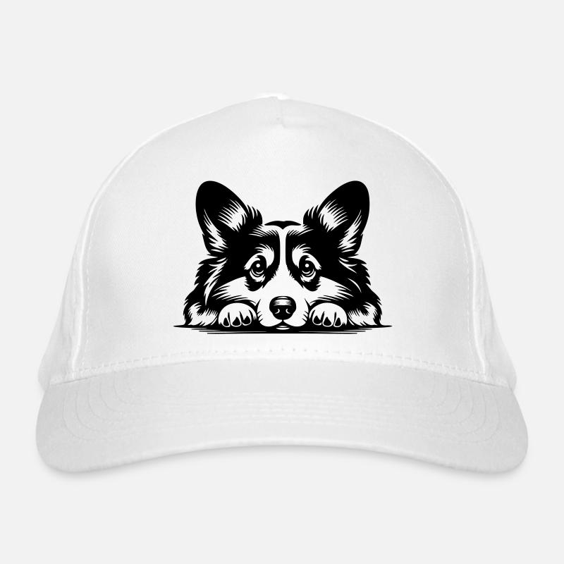 Welsh Corgi Head with Paws Organic Baseball Cap