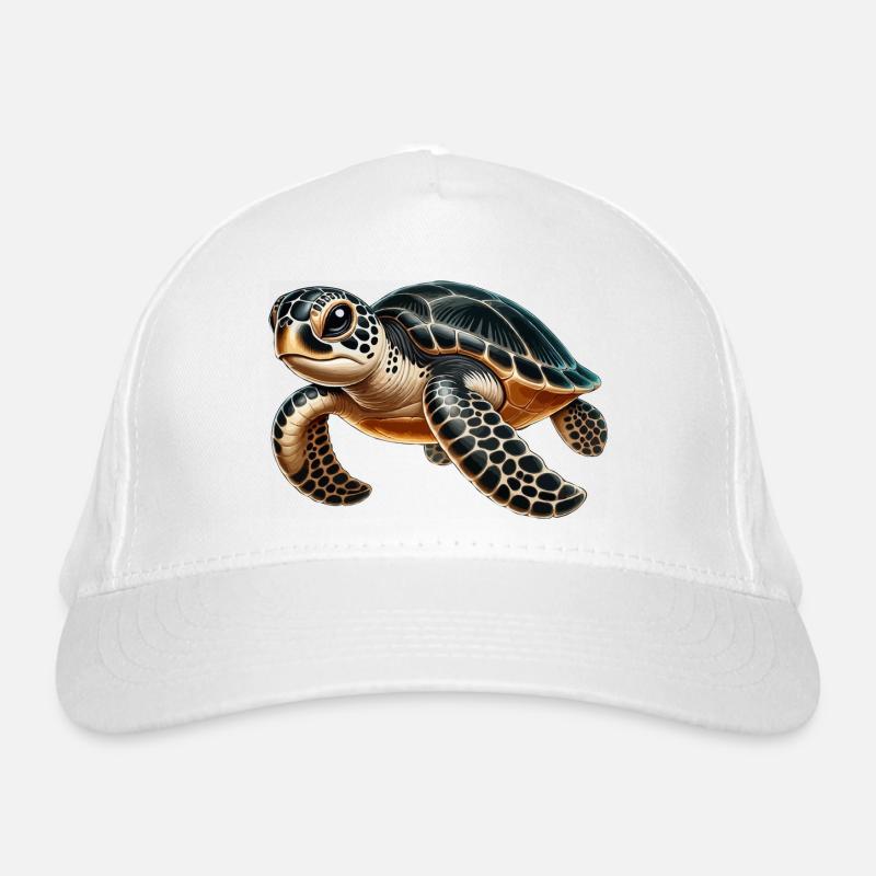 Green turtle large Organic Baseball Cap