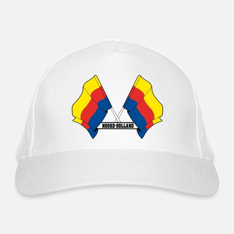 Two flags text NORTH HOLLAND Organic Baseball Cap