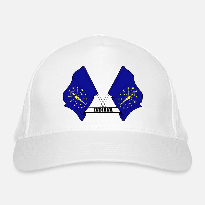 Deux drapeaux texte INDIANA Casquette classique bio