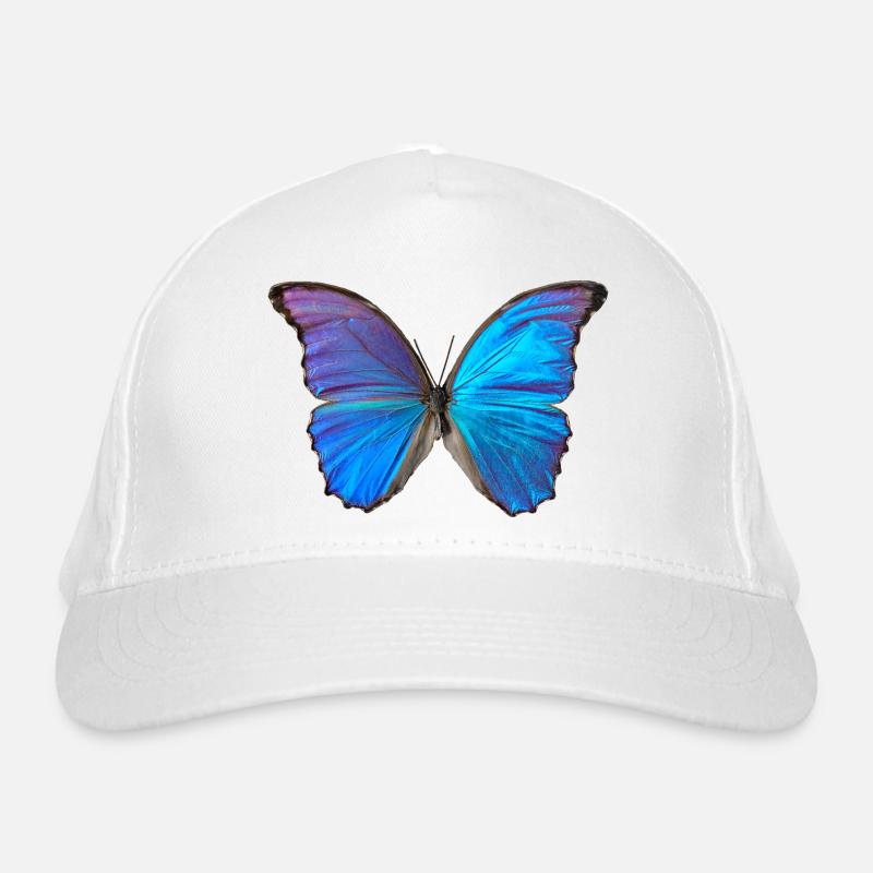 Blauer Schmetterling Bio-Baseballkappe