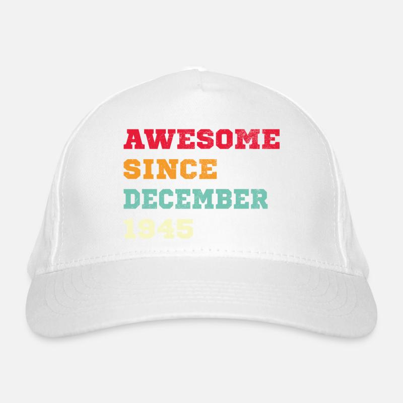 1945 Dezember Vintage Geburtstagsgeschenk - Bio-Baseballkappe - Weiß