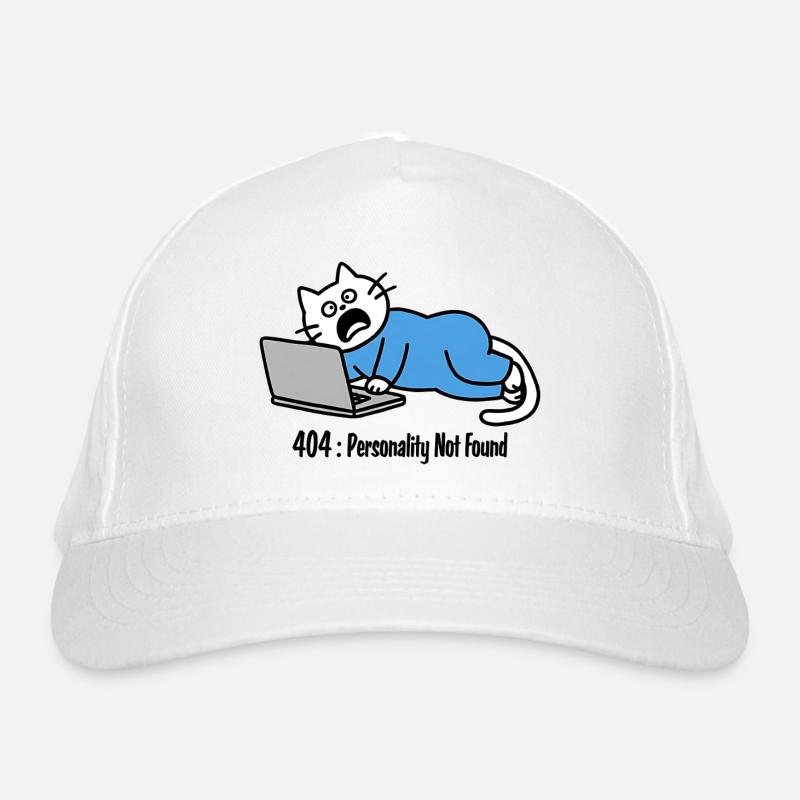 404: Personality Not Found, Cat Drawing Organic Baseball Cap