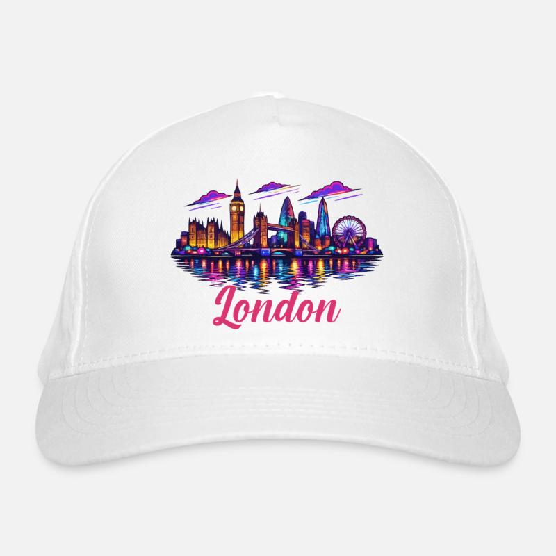 Skyline néon de Londres Casquette classique bio
