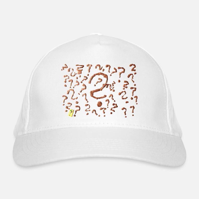 many question marks artwork - Organic Baseball Cap - white