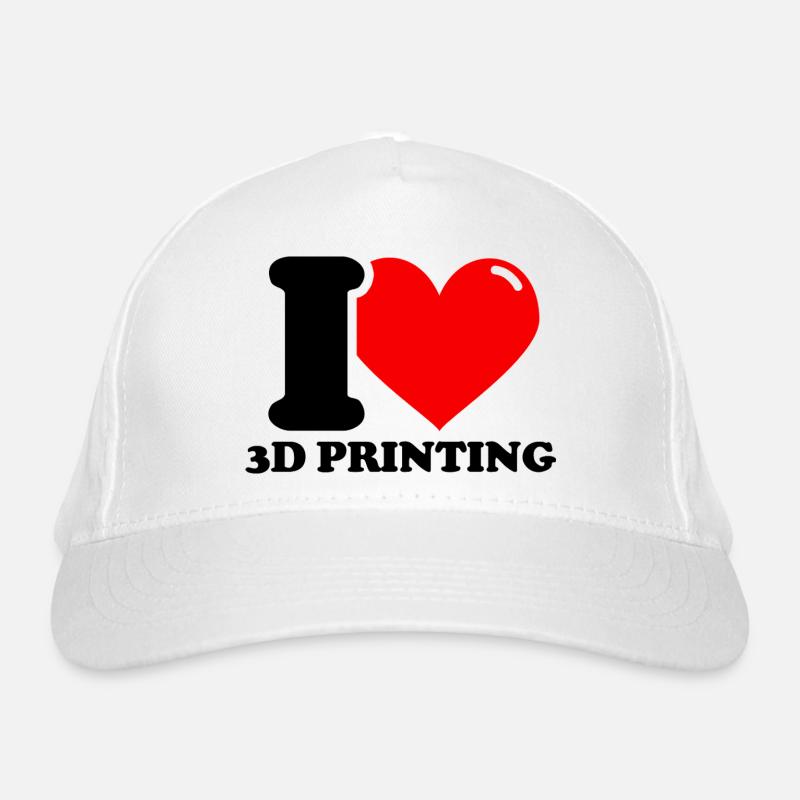 I love 3d printing - Bio-Baseballkappe - Weiß