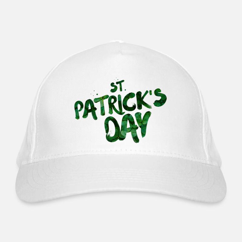 Grüne Blatt-Typo St Patrick's Day Bio-Baseballkappe