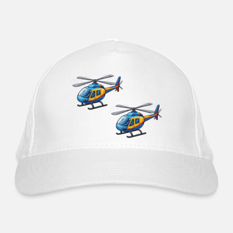 Helicopter Cartoon Organic Baseball Cap