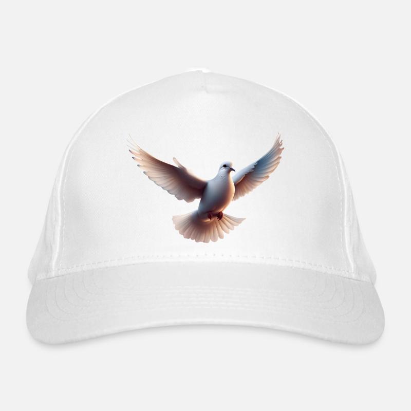 Colombe blanche en vol Casquette classique bio