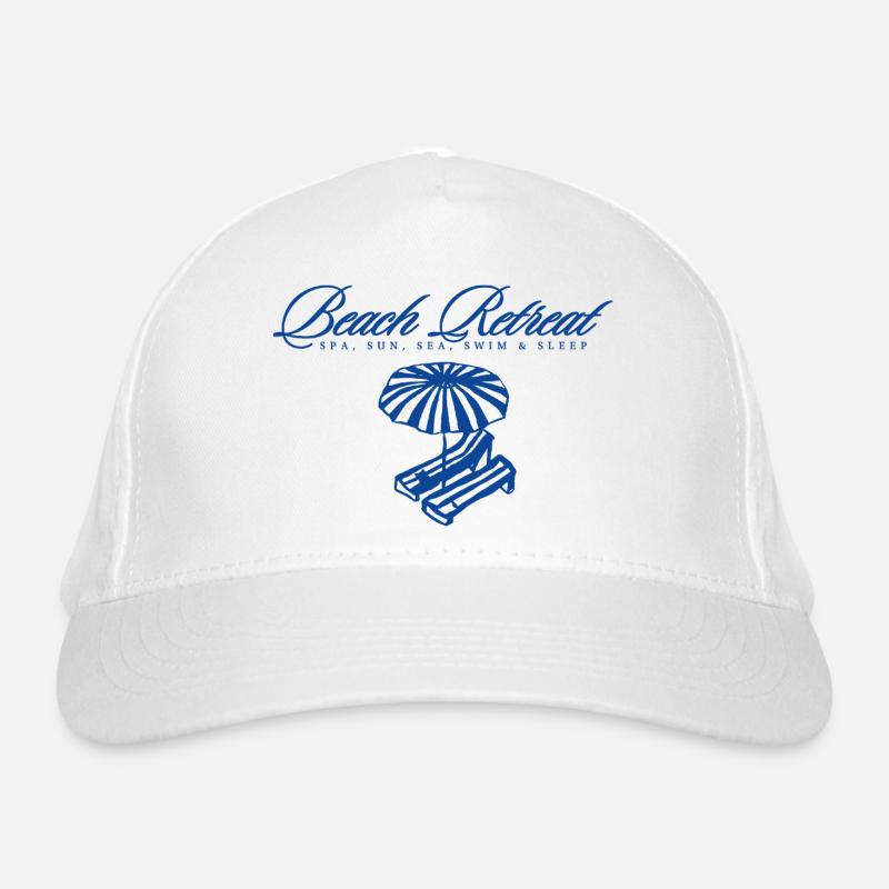 Beach Retreat Logo with Parasol Organic Baseball Cap