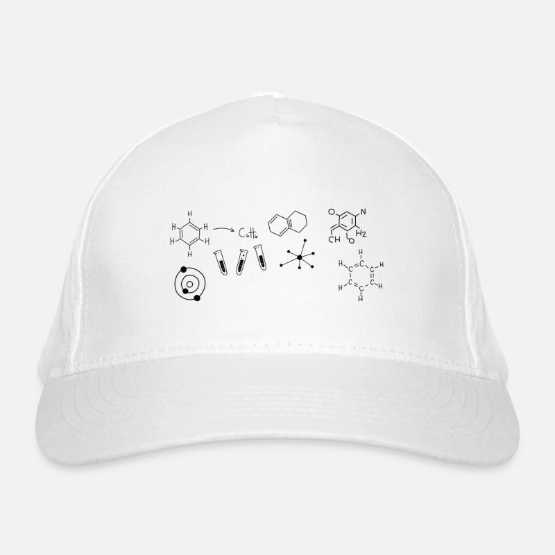 Chemistry Structural Formulas - Organic Baseball Cap - white
