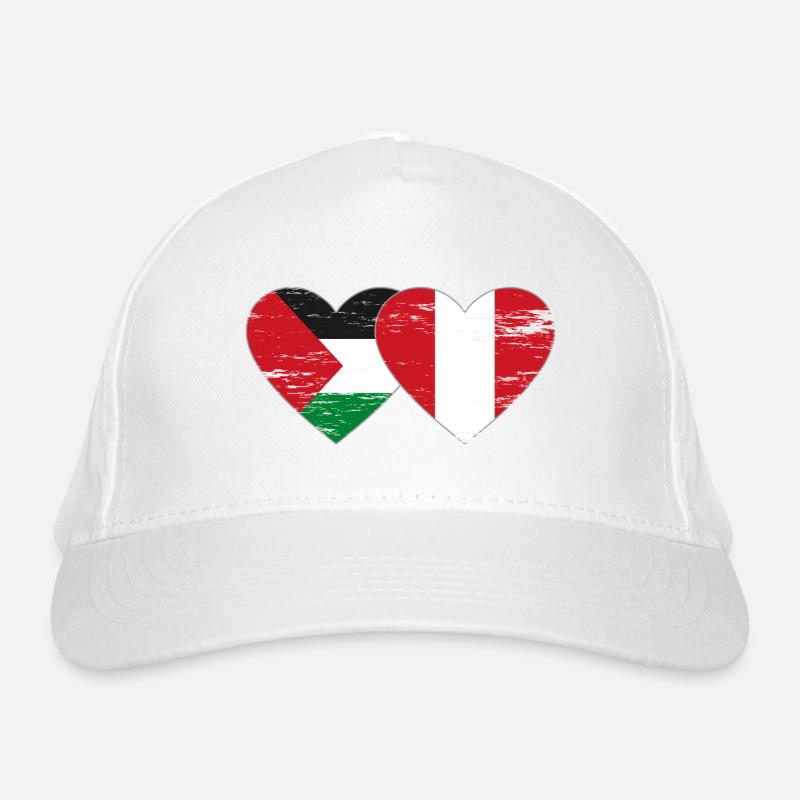 Drapeau de la Palestine Pérou coeur utilisé Casquette classique bio
