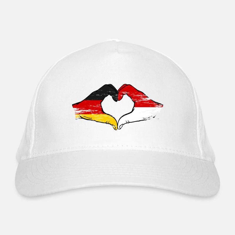 Allemagne Monaco Drapeau Main Forme Coeur Utilisé Casquette classique bio